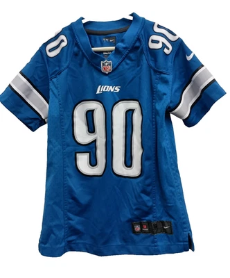 Camiseta deportiva vintage Nike para niños pequeños azul Detroid Lions NFL #90 Ndamukong Suh Foto 1 de 4