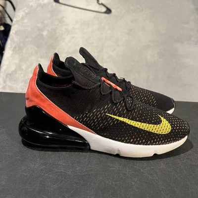 Nike Air Max 270 Flyknit Zapatos para Mujer Talla 10 Negro Voltio Hot Punch Correr Foto 1 de 4