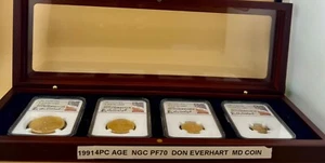 1991 4-COINS SET GOLD EAGLE NGC PF70 ULTRA CAMEO SIGNED BY DON EVERHART - Picture 1 of 7