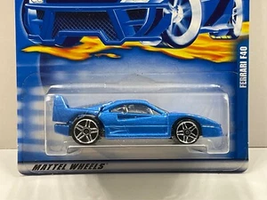 HOT WHEELS FERRARI F40 - RARE BLUE BEAUTY - # 209 - NEW IN PACKAGE! - Picture 1 of 10