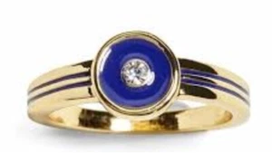 Anillo para mujer Banana Republic raíces metálicas esmalte cristal círculo nuevo con etiquetas 48 talla 5 - Imagen 1 de 6