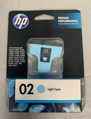 HP 02 Light Cyan Original Ink Cartridge Expired Ju1 2013 Unopened - Image 1 of 3