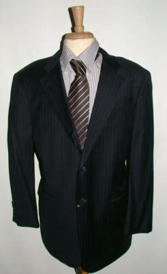 CHAQUETA HOMBRE JOHN W NORDSTROM TALLA 46 R 100% LANA AZUL GRIS RAYAS #305 Foto 1 de 4