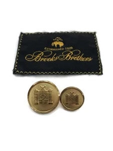 BROOKS BROTHERS Gold Tone Replacement Shank Buttons 2 Sizes 3/4" & 1/2" - Picture 1 of 4