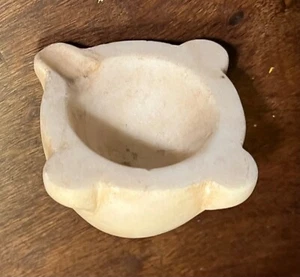 Antique 19th century Italian Grand Tour Small Scale Carved White Marble Mortar - Picture 1 of 16