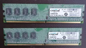 2GB (2 x 1GB) Crucial PC2-5300 DDR2-667 SDRAM DIMM RAM Memory - Picture 1 of 2