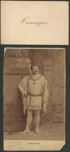 Francesco TAMAGNO: Signed Photograph with Printed Visiting Card (OPERA) (TENOR) - Picture 1 of 2