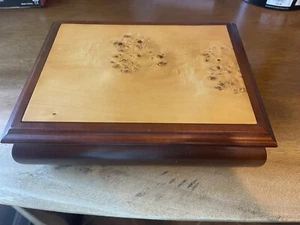 Blondes Wurzelholz Schmuckkästchen NEU Unikat mit XL Spiegel und Schmuck Organizer - Bild 1 von 12