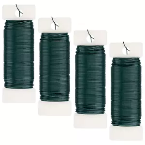 4 Pack Floral Wire, 131 Yards Paddle Wire 22 Gauge Florist Wire Green for Wreath - Picture 1 of 7