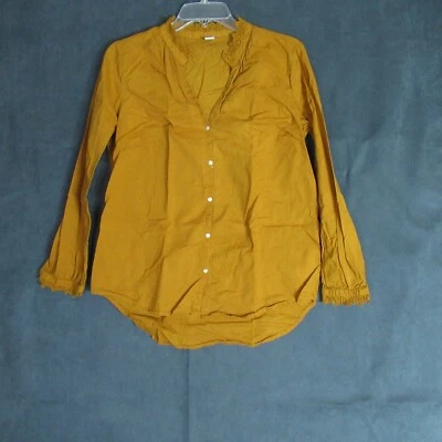 Camisa Top Old Navy Para Mujer Mediana Naranja Quemado Botón Borde de Encaje Preppy Trabajo Foto 1 de 4