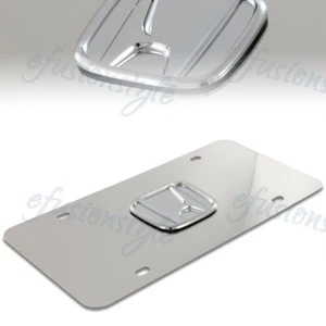 3D Chrome HONDA Logo Front Mirror Stainless Steel License Plate Frame - Picture 1 of 3