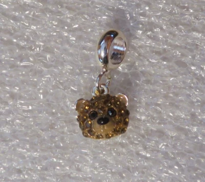 NEW DaVinci Beads & Charms Interchangeable Jewelry - CZ Brown Bear Face DB24-9 - Image 1 of 2