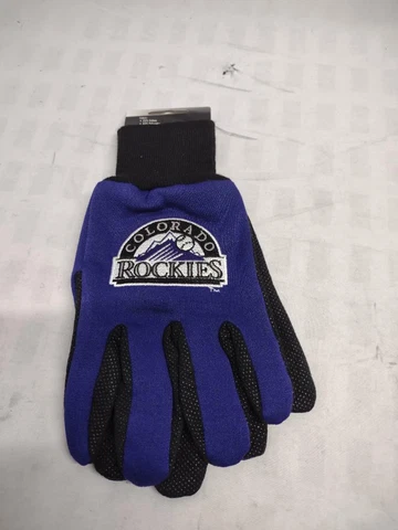 MLB Colorado Rockies No Slip Gripper Utility Work Gardening Gloves NEW! Cover