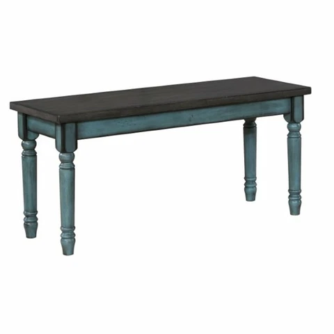 Bowery Hill Kitchen Bench in Teal Blue Cover