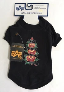 T-Shirt Alpha Industries Inc. Rosen schwarz Hund U.S.N. Alpha True Love Gr. 12 - Bild 1 von 11