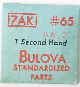Bulova Nuevo 7AK GM.2 De Colección 1 Segundo Mano Solo #65 Nuevo de Lote Antiguo Sellado Paquete Original - Imagen 1 de 3