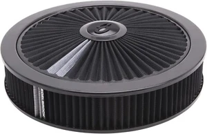 Edelbrock Air Cleaner Assembly, Pro-Flo, 14 in Round, 3 in Tall, 5-1/8 in Carb - Picture 1 of 4