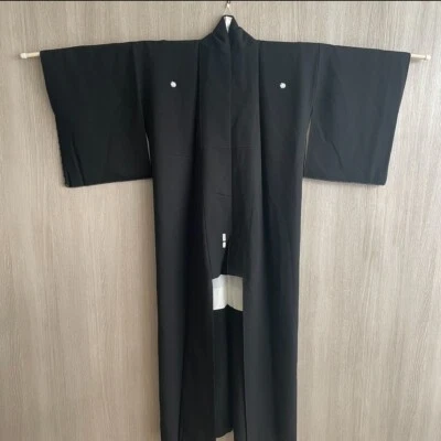 Japanese kyoto beautifulKimono yukata Black  height62.20inch width23.62inch - Image 1 of 4