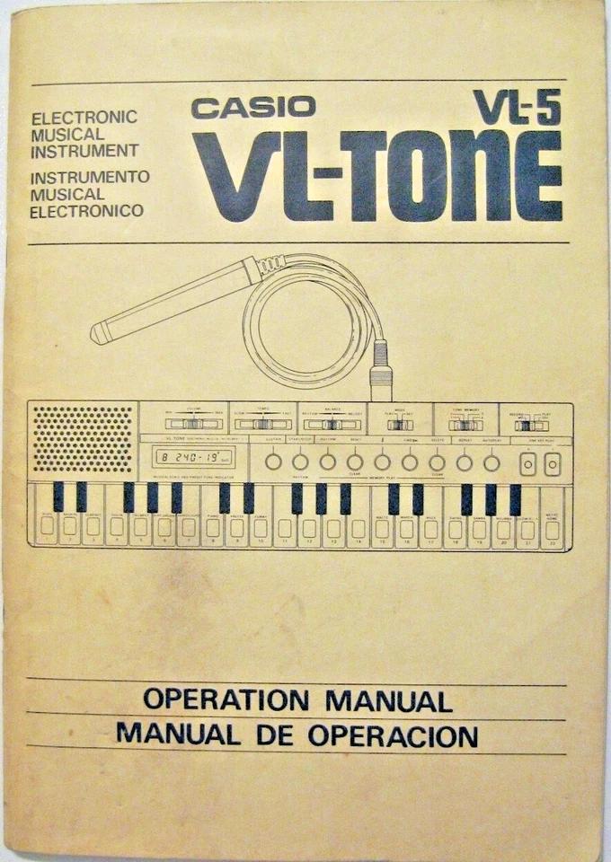 Casio VL-5 VL-TONE Mini Keyboard Original Bedienungsanleitung Buch Eng Span - Bild 1 von 1