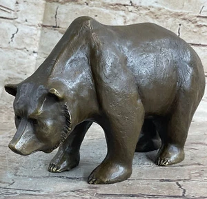 Black Bear Bronze Marble Statue Conservation Mother Cub Lodge Cabin Wildlife Art - Picture 1 of 10