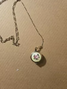 Vintage Enamel Ball Watch Pendant Necklace - Picture 1 of 4