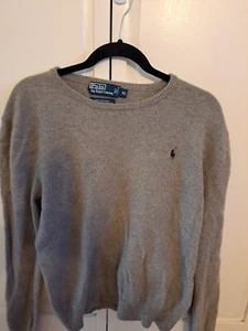 Vintage Polo By Ralph Lauren Lambs Wool  round Neck Knit Sweater Mens gray XL - Picture 1 of 4