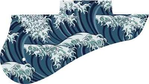 WD Custom Pickguard For Gibson 2012 Midtown Custom #GT02 Japanese Wave Tattoo... - Picture 1 of 1