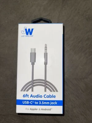 Just Wireless USB-C To 3.5mm Jack 6ft Audio Cable- Gray - Image 1 of 4