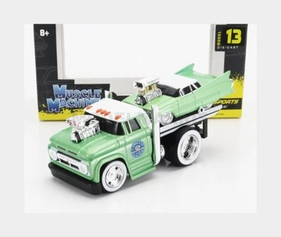 MAISTO 11532-13 CHEVROLET - C-60 FLATBED CAR TRANSPORTER 1966 WITH CADILLAC CUST - Immagine 1 di 2