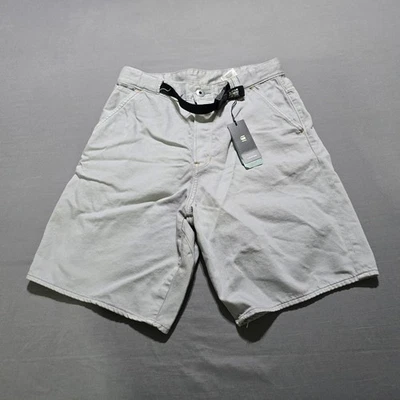 Shorts de viagem G-Star Raw masculino ajuste relaxado com cinto cinza 100% algodão tamanho 30 - Imagem 1 de 4