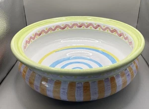 Vintage MacKenzie Childs Large Serving Bowl 12.5" Bearded Iris Taylor Ceramic - Picture 1 of 9