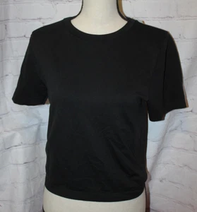 A New Day Women's Black Short Sleeve Fitted Semi-Crop Tee T-Shirt Size XL *NWT* - Picture 1 of 3