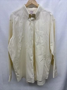 Camisa de Vestir Brooks Brothers Talla 18-36 Ajuste Tradicional Crema - Imagen 1 de 4