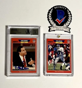 1989 Pro Set Chris Berman Rookie autograph BGS 9 auto + Tom Jackson Beckett - Picture 1 of 4