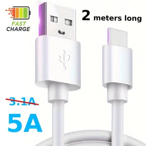 USB C Charging Cable FAST CHARGE, 2M Type C Cable for iPhone Samsung Galaxy - Picture 1 of 6
