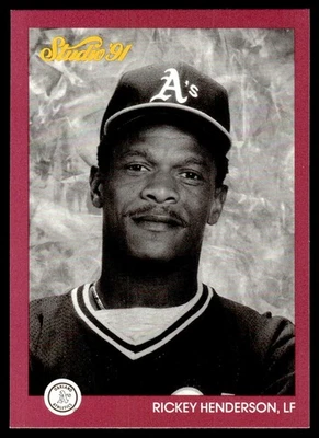 1991 Studio Rickey Henderson Oakland Athletics #104 - Image 1 of 2