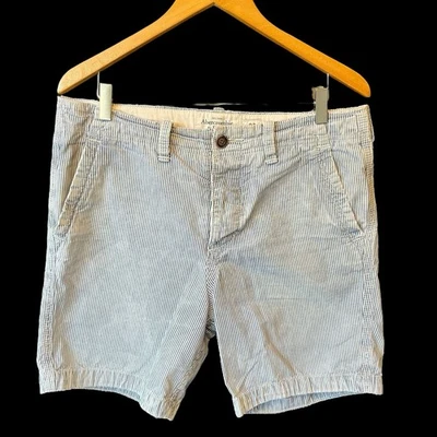 Abercrombie & Fitch shorts 32 Blue white striped Cotton Distressed Faded Mens - Image 1 of 4
