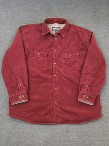 Woolrich Men's XL Corduroy Sherpa Lined Shirt Jacket Shacket Red - Picture 1 of 12
