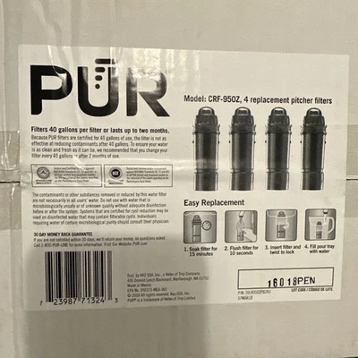 PUR CRF-950Z-4-N Water Pitcher Replacement Filter - Pack of 4 - Image 1 of 4