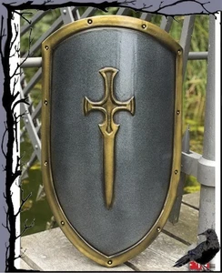 Larp- Escudo listo para la batalla Escudo de dragón Espada 60x36cm Armería épica - Imagen 1 de 1