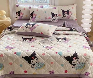 Sanrio Kuromi Donuts Full/Queen Quilt Comforter + 2 Pillowcases Cotton Bed Set - Picture 1 of 16