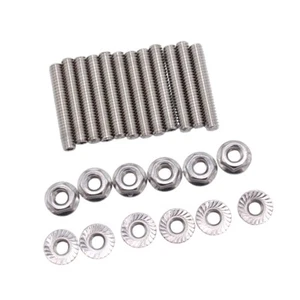 12 Pieces Valve Cover Stud Kit Bolts Steel Aluminum Replaces 1/4" x 1 1/2" for - Picture 1 of 6