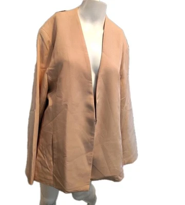 Nude Blazer XL 码内衬无领长钩眼商务中性色  — 第 1/4 张图片