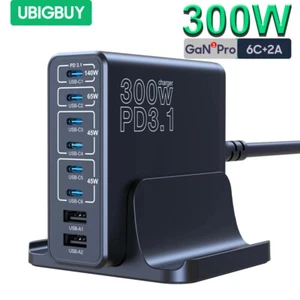 300W USB C Fast Charger Multi Port GaN 140W PD 3.1 Charging Station PPS 100W 45W - Picture 1 of 11