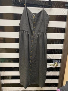 Women "H&M "blk spaghetti string straps, midi sun dress. Size 14 P.O. - Picture 1 of 2