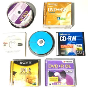 Blank DVD/CD Pack- DVD-R, DVD+RW, DVD+R DL, CD-R, CD-RW ReWritable Disks 57 Pack - Picture 1 of 7