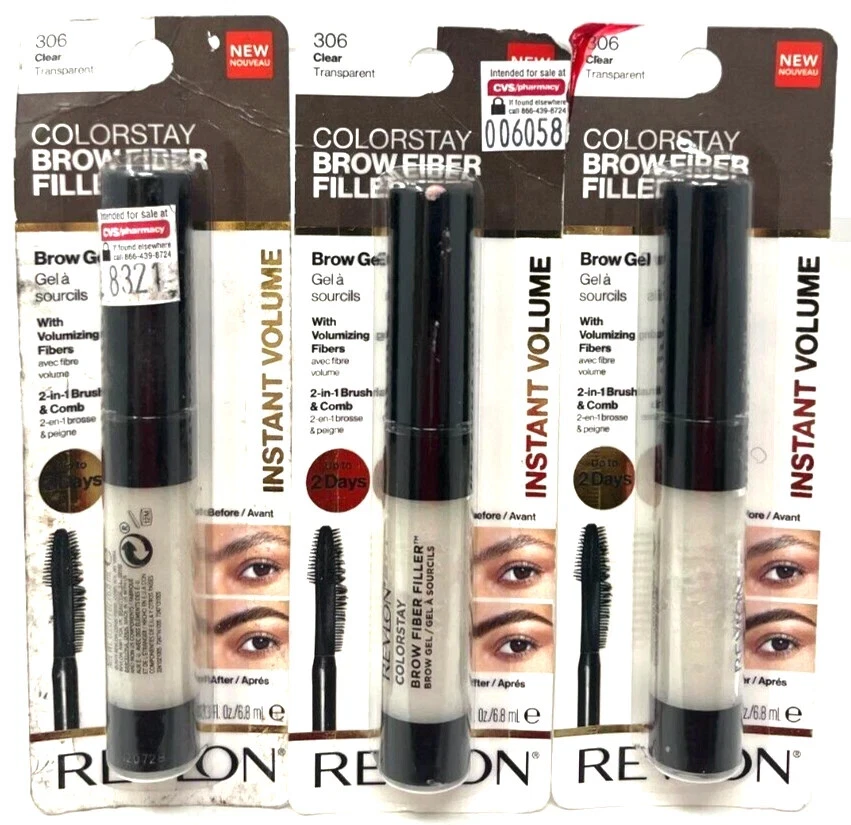 (3) Revlon Colorstay Brow Fiber Filler Sealed 0.23 fl oz Each 306 - Clear - Image 1 of 1