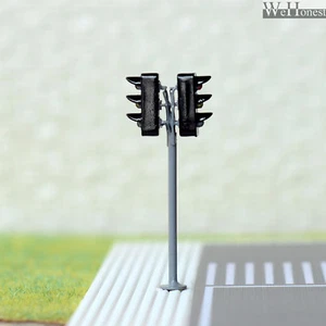 4x Ampel HO OO Spurweite Modellbahn Übergang Gehweg LED Lampe #H33 - Bild 1 von 4