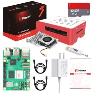 Starter Kit for Raspberry Pi 5 RAM 4GB- 64GB Edition of OS-Bookworm Pre-Loade... - Picture 1 of 9