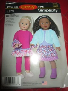 UNCUT Simplicity 1273 - 18" alto AMERICAN GIRL DOLL VESTITI cucito MODELLO - Foto 1 di 2